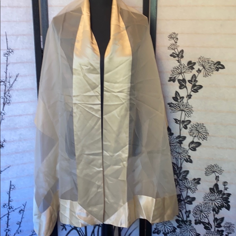 Gorgeous Sheer & Satin Like Gold Wrap